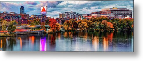 Boston Massachusetts Metal Print featuring the photograph Boston's Charles River Autumn Landscape Panorama by Gregory Ballos