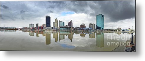 Downtown Toledo Metal Print featuring the photograph Downtown Toledo Panorama Reflections 1541 by Jack Schultz