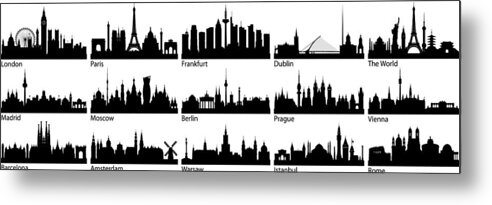 Dublin Metal Print featuring the drawing European Cities (All Buildings Are Complete and Moveable) by Leontura