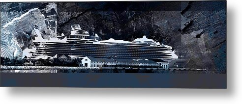 Falmouth Silver Nights Metal Print featuring the digital art Falmouth Silver Nights 5 by Aldane Wynter