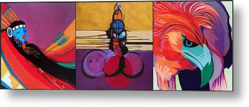 Kachinas Metal Print featuring the painting Love me some color by Marlene Burns