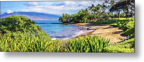 America Metal Print featuring the photograph Maui Hawaii Ulua Beach Wailea Makena Panorama Photo by Paul Velgos