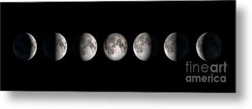 Moon Metal Print featuring the photograph Moon phases panorama by Best of NASA