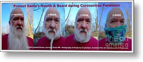 Psa Coronavirus Metal Print featuring the photograph Protect Santas Health n Beard Poster by GJ Glorijean