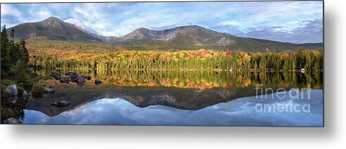 Maine Lakes And Mountains Metal Print featuring the photograph Sandy stream Mt Katahdin Maine by Rehna George