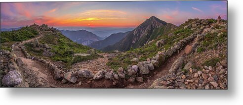 New Hampshire Metal Print featuring the photograph Sunset on Franconia Ridge by White Mountain Images