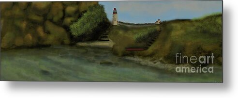 Lighthouse Metal Print featuring the digital art Tammi loves her light house by Julie Grimshaw