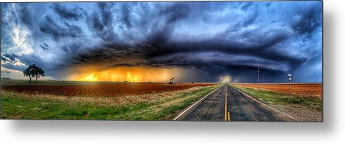 Landscape Metal Print featuring the photograph Texas Stormy Sunset by Jerry Fletcher