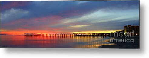 Ventura Pier Metal Print featuring the photograph Ventura pier at sunset #1 by Dan Friend