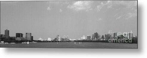 Boston Metal Print featuring the photograph Boston Massachusetts Black and White by Andrea Anderegg