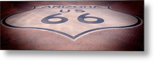 Route 66 Metal Print featuring the photograph Route 66 in Brick by Jeanne May
