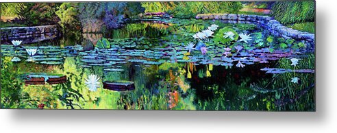 Garden Pond Metal Print featuring the painting The Abstraction of Beauty #1 by John Lautermilch