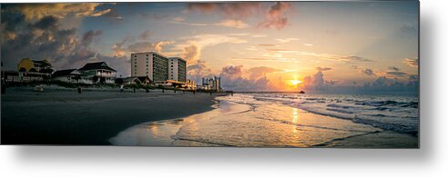 Seascapes Metal Print featuring the photograph Cherry Grove Panoramic Sunrise by David Smith
