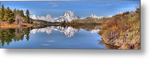 Oxbow Bend Metal Print featuring the photograph Oxbow Bend Panorama by Adam Jewell
