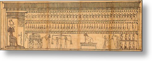 Ancient Metal Print featuring the painting Book Of The Dead Of Imhotep by Science Source