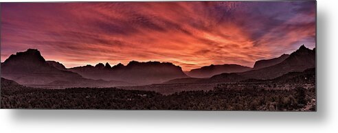 Clouds Metal Print featuring the photograph Zion National Park Panoramic by Leland D Howard