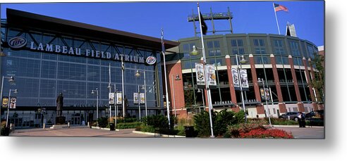 Photography Metal Print featuring the photograph Facade Of A Stadium, Lambeau Field #1 by Panoramic Images