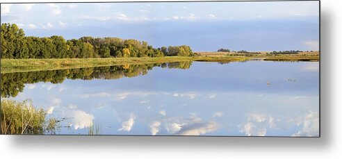 Marsh Metal Print featuring the photograph Big Marsh Reflections Panoramic by Bonfire Photography