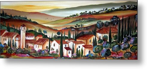 Tuscany Metal Print featuring the painting dreaming of Tuscany by Roberto Gagliardi