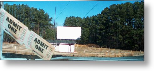 Drive-in Metal Print featuring the photograph Drive-in Theater by Jan Marvin by Jan Marvin