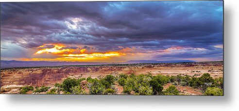Storm Metal Print featuring the photograph Morning Storm Over the Desert by Fred J Lord