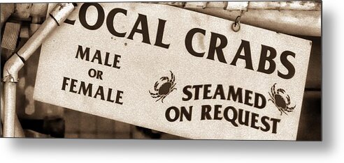 Crabs Metal Print featuring the photograph Steamed Crabs - Mike Hope by Michael Hope