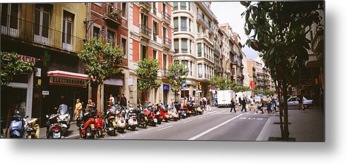 Photography Metal Print featuring the photograph Street Scene Barcelona Spain by Panoramic Images