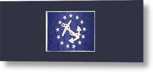 Flags From J.p. Morgan's Steam Yacht(s) Corsair 3 Metal Print featuring the painting Corsair by MotionAge Designs