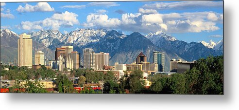 Salt Lake City Metal Print featuring the photograph Salt Lake City Utah Skyline #1 by Douglas Pulsipher