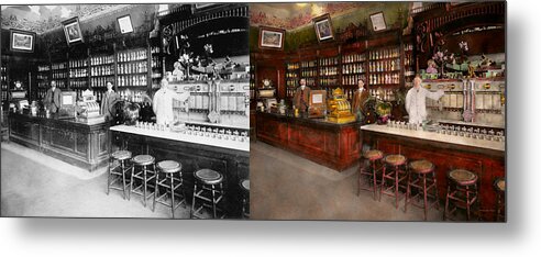 Pharmacist Metal Print featuring the photograph Apothecary - Cocke drugs apothecary 1895 - Side by Side by Mike Savad