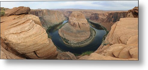 Horseshoe Bend Panorama Landscape Colorado River Metal Print featuring the photograph Horseshoe Bend Pre Dawn by Harold Piskiel