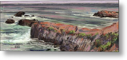 Pastel Metal Print featuring the painting Pacific Coastal Panorama by Donald Maier