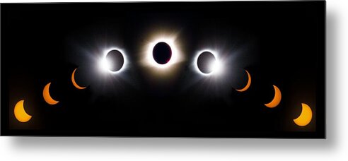 08 21 2017 Metal Print featuring the photograph Panorama Total Eclipse T Shirt Art Phases by Debra and Dave Vanderlaan