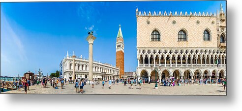 Biblioteca Nazionale Marciana Metal Print featuring the photograph Piazzetta San Marco with Doge's Palace and Campanile, Venice by JR Photography