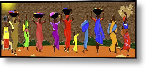 African Art Metal Print featuring the digital art THE GAThERING by Terry Boykin