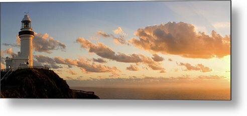 Scenics Metal Print featuring the photograph Byron Bay Lighthouse Vanilla Sunrise by Turnervisual