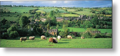 Scenics Metal Print featuring the photograph England, Gloucestershire,  Cotswolds by Peter Adams