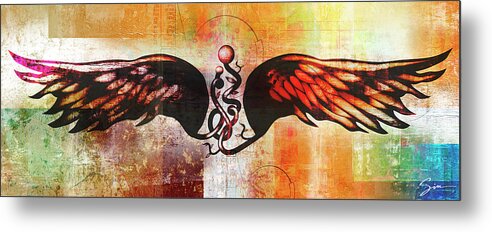 Wings Metal Print featuring the mixed media Wing Dream 2 by Greg Simanson