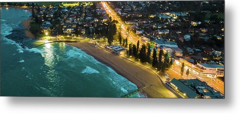 Clouds Metal Print featuring the photograph Sunset Panorama of the Northern Beaches of Sydney No 2 by Andre Petrov