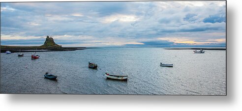 Lindisfarne Metal Print featuring the photograph Lindisfarne Harbour and Castle #2 by Max Blinkhorn