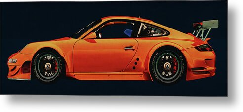 Porsche Gt3 Rs Metal Print featuring the painting Porsche 997 GT3 RS CUP side view by Jan Keteleer