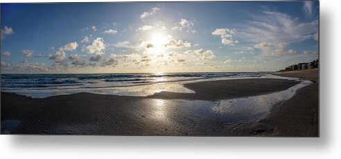 Clouds Metal Print featuring the photograph Tidal Pools in Panorama by Debra and Dave Vanderlaan