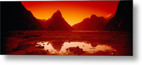 Photography Metal Print featuring the photograph Reflection Of Mountains In A Lake #1 by Panoramic Images