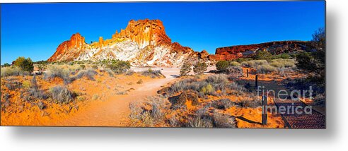 Rainbow Valley Outback Landscape Central Australia Australian Northern Territory Panorama Panoramic Clay Pan Dry Arid Metal Print featuring the photograph Rainbow Valley #17 by Bill Robinson