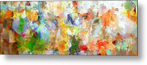 Abstract Metal Print featuring the digital art Abstract Collage Panorama by Ginette Callaway