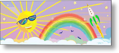 Celestial Metal Print featuring the mixed media Beyond The Rainbow by J L Meadows
