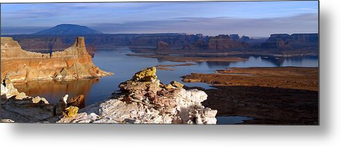Lake Powell National Recreation Area Metal Print featuring the photograph Lake Powell from Alstrum Pt Pan 1 by JustJeffAz Photography