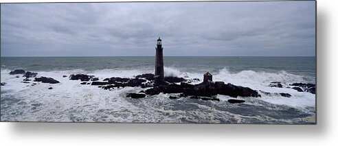 Photography Metal Print featuring the photograph Lighthouse On The Coast, Graves Light by Panoramic Images