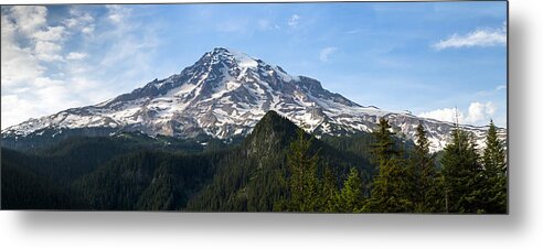 Climate Change Metal Print featuring the photograph Mount Rainier Panorama by Michael Russell