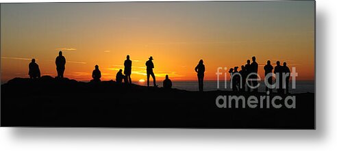 Sunset Metal Print featuring the photograph Panorama Everyone Likes a Sunset by Vivian Christopher